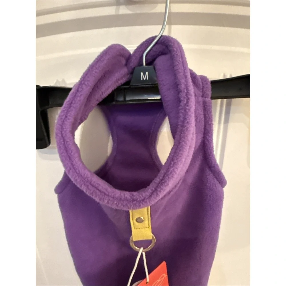 NWT, Gooby, Warm Pullover Fleece Dog Jacket with O-Ring Leash, Lavender, Small